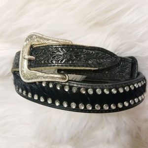 🛍 WESTERN BELT w/ horsetail hair and rhinestones
